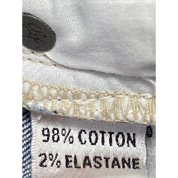 Lovers + Friends Blue Frayed Hem High Rise Lace-Up Denim Cut-off Mom Shorts 29 - Picture 5 of 5